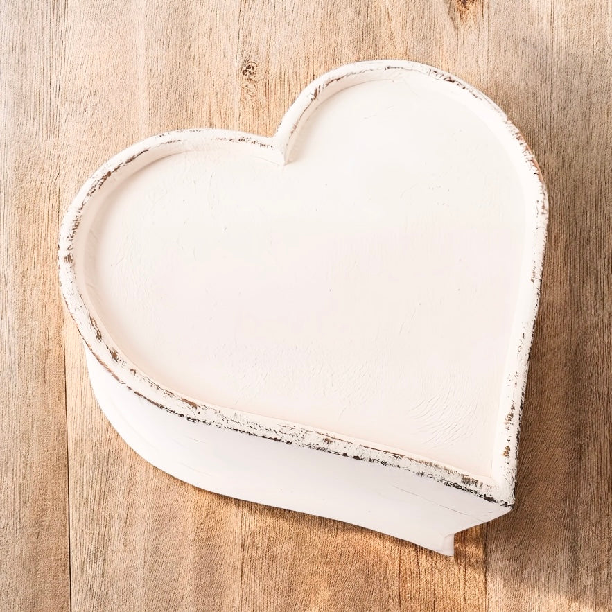 Vintage Heart Wooden Keepsake Box