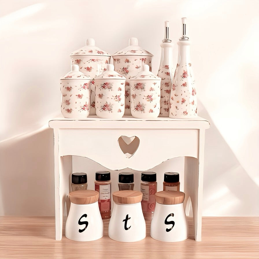 Rustic Heart Cut-Out Multi-Purpose Countertop Table