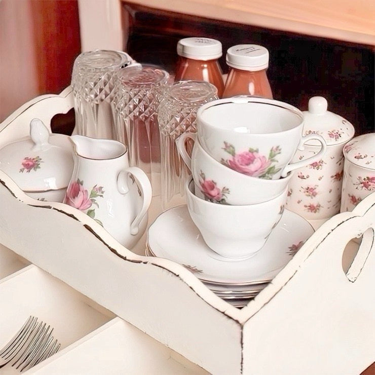 Heart Cut-Out Flatware Tray