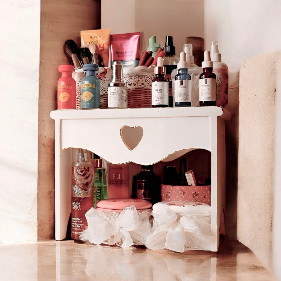 Rustic Heart Cut-Out Multi-Purpose Countertop Table