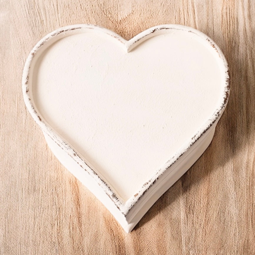 Vintage Heart Wooden Keepsake Box