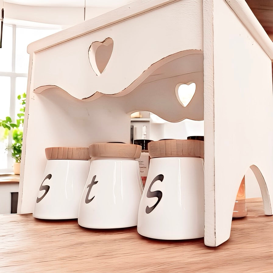 Rustic Heart Cut-Out Multi-Purpose Countertop Table
