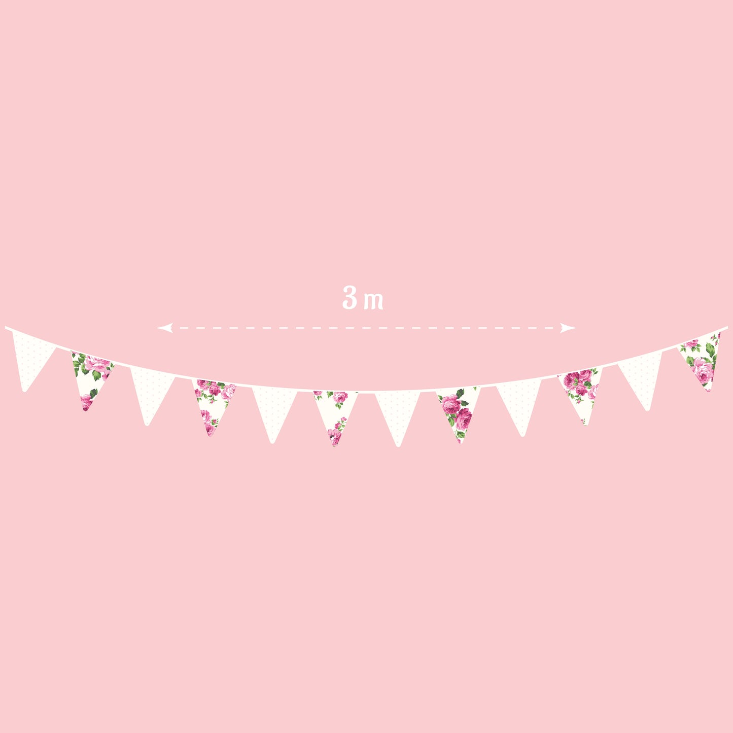 Shabby Chic Fleur & Polka Dot Pennant Banner Flag