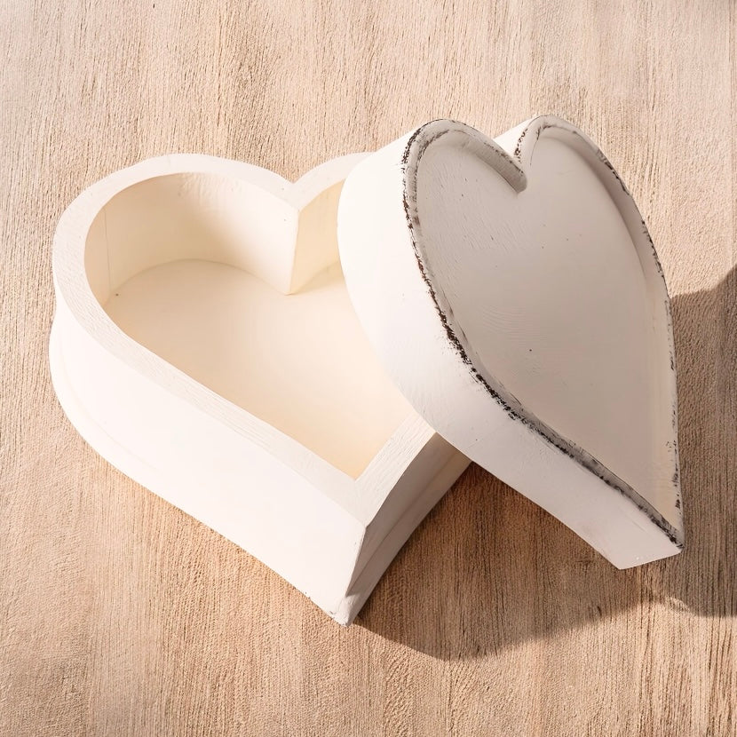 Vintage Heart Wooden Keepsake Box