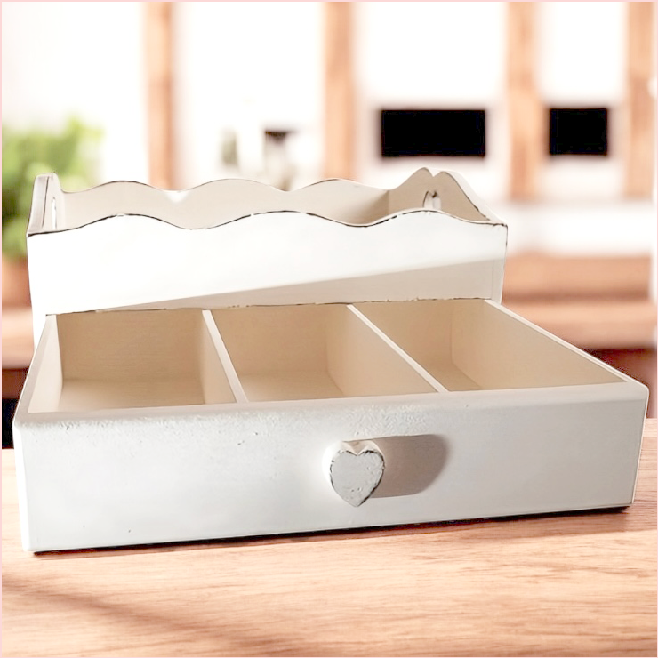 Heart Cut-Out Flatware Tray
