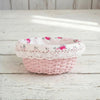 Cottage Round Wicker Basket– Classic Home Décor Accent - pale pink