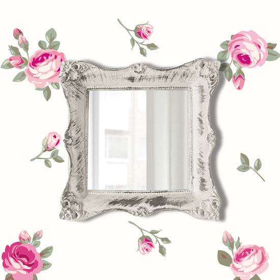 Pretty Shabby Wall Mirror – Square Chic