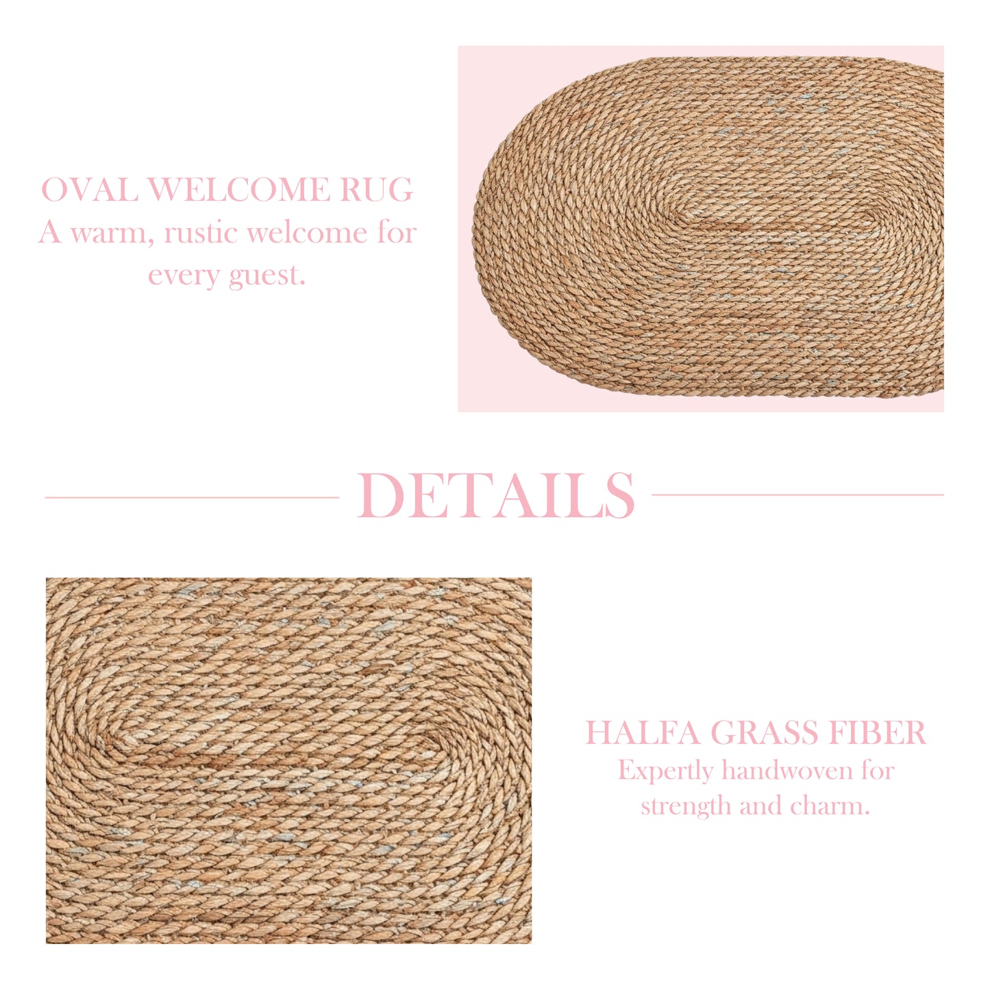 سجادة مدخل بيضاوية من الحلفا