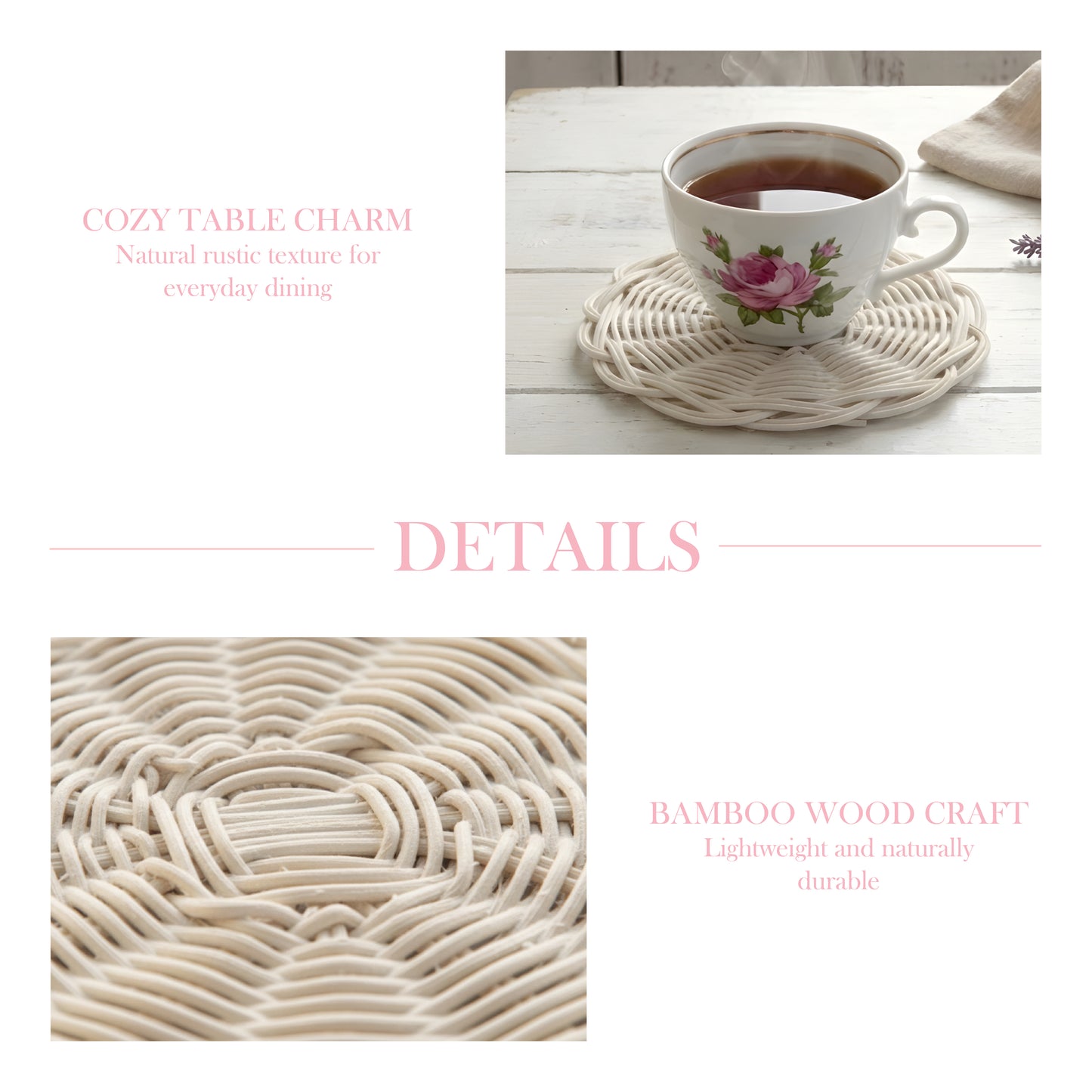 كوستر أكواب دائري من البامبو