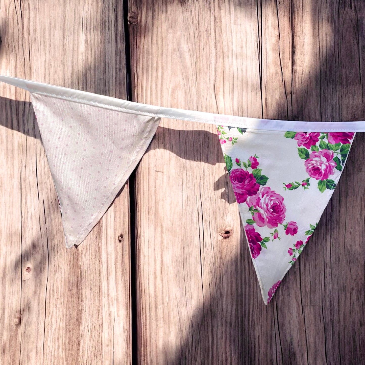 shabby chic fleur & polka dot pennant