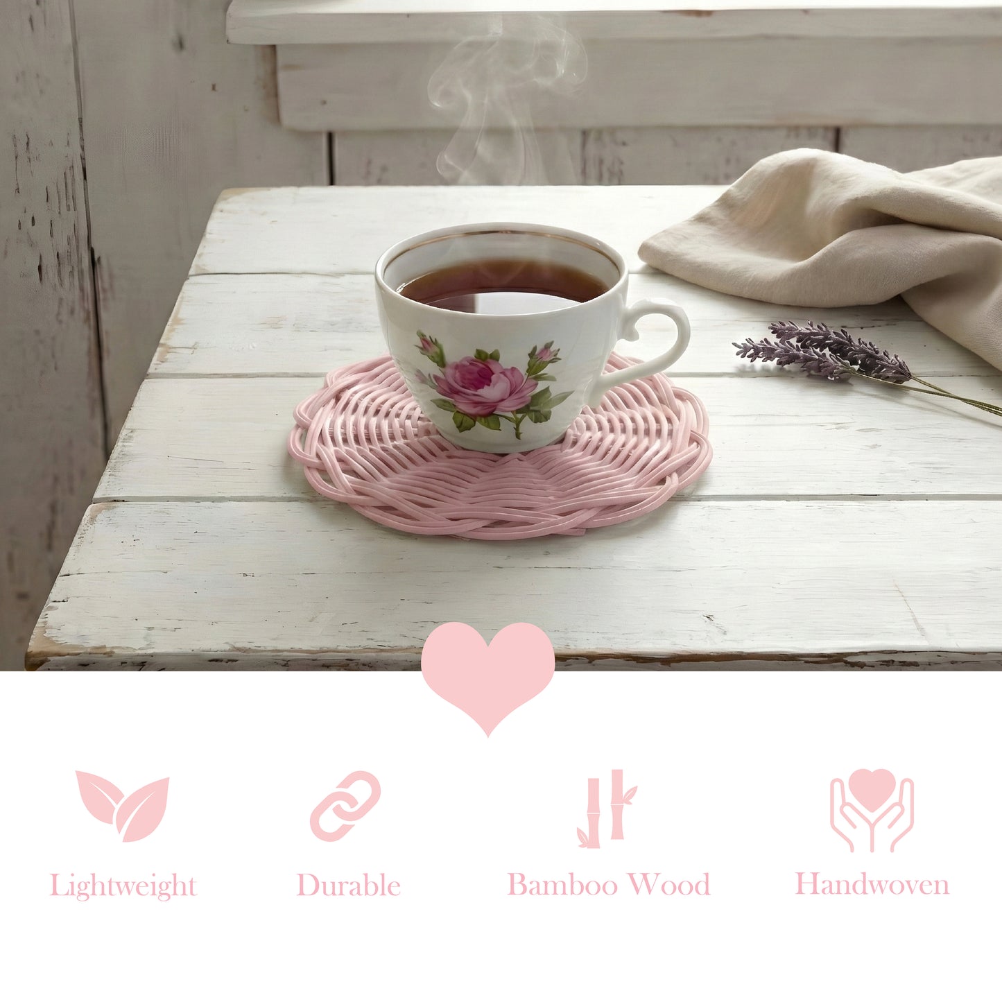 كوستر أكواب دائري من البامبو