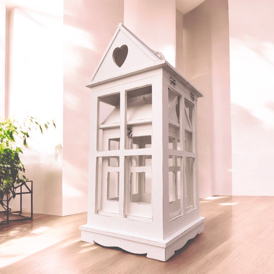 Rustic Wooden Heart Cut-Out Lantern