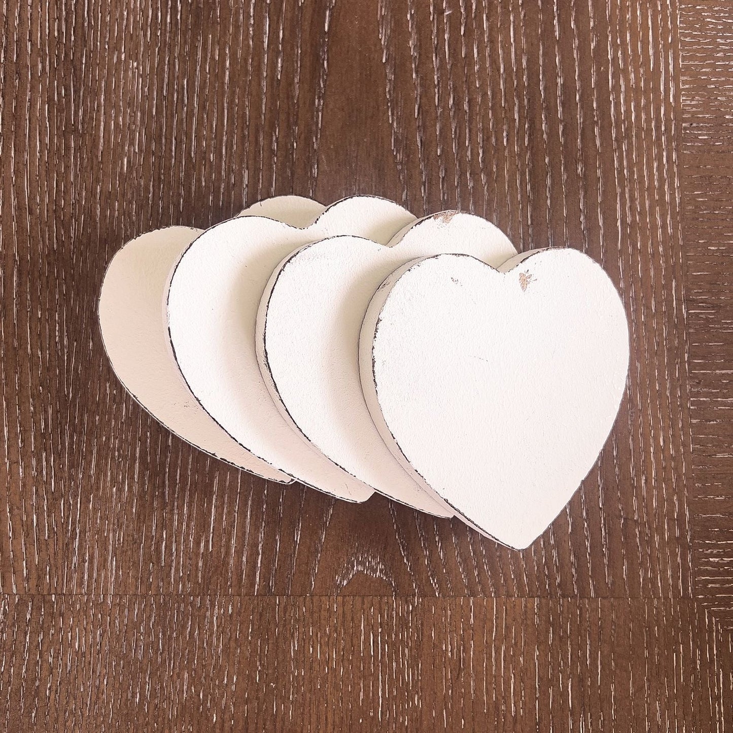 Heart-Shaped Coasters with Wooden Holder – Set of 4