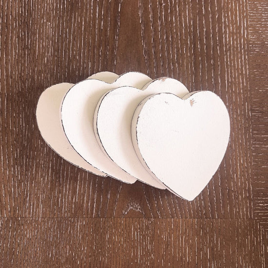 Heart-Shaped Coasters with Wooden Holder – Set of 4