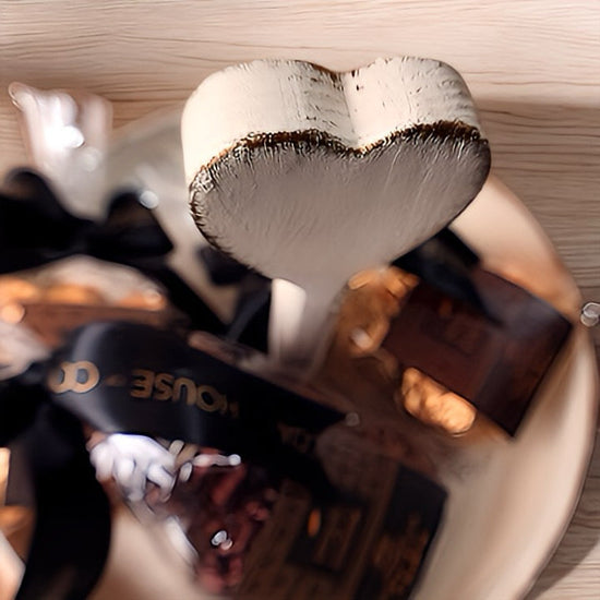 Heart-Topped Two-Tier Wooden Display Tray