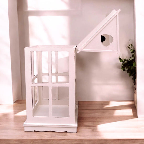 Rustic Wooden Heart Cut-Out Lantern