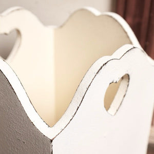 Rustic Heart Cut-Out Wooden Basket
