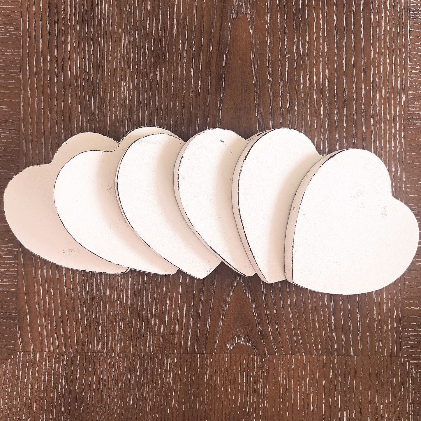 heart-shaped coasters with holder, set of 6