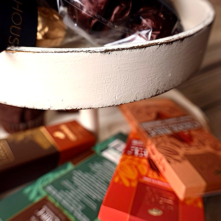 Heart-Topped Two-Tier Wooden Display Tray