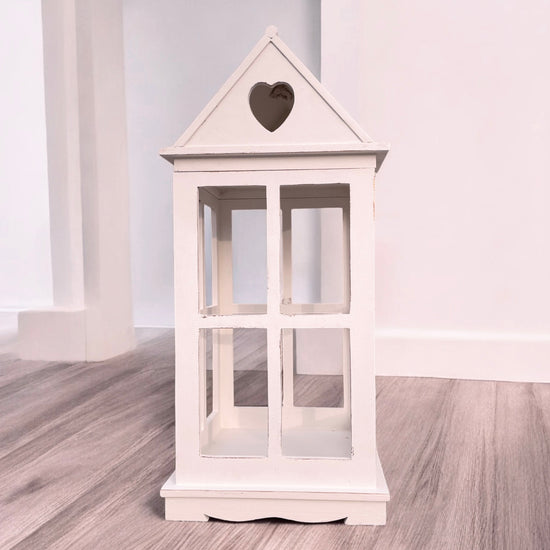 Rustic Wooden Heart Cut-Out Lantern