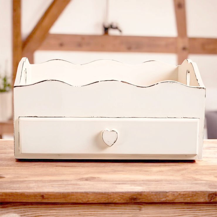 heart cut-out flatware tray