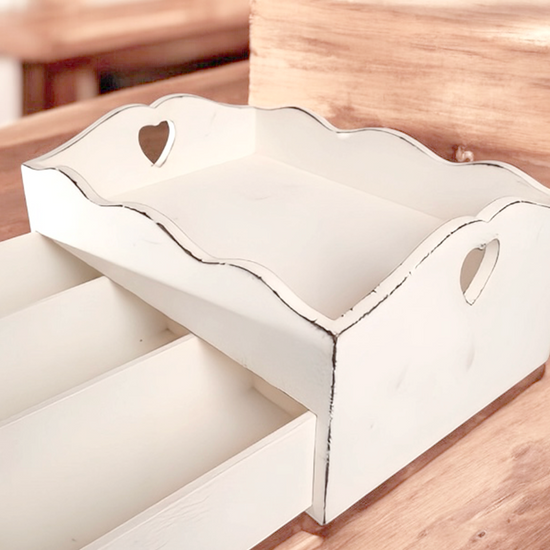 heart cut-out flatware tray