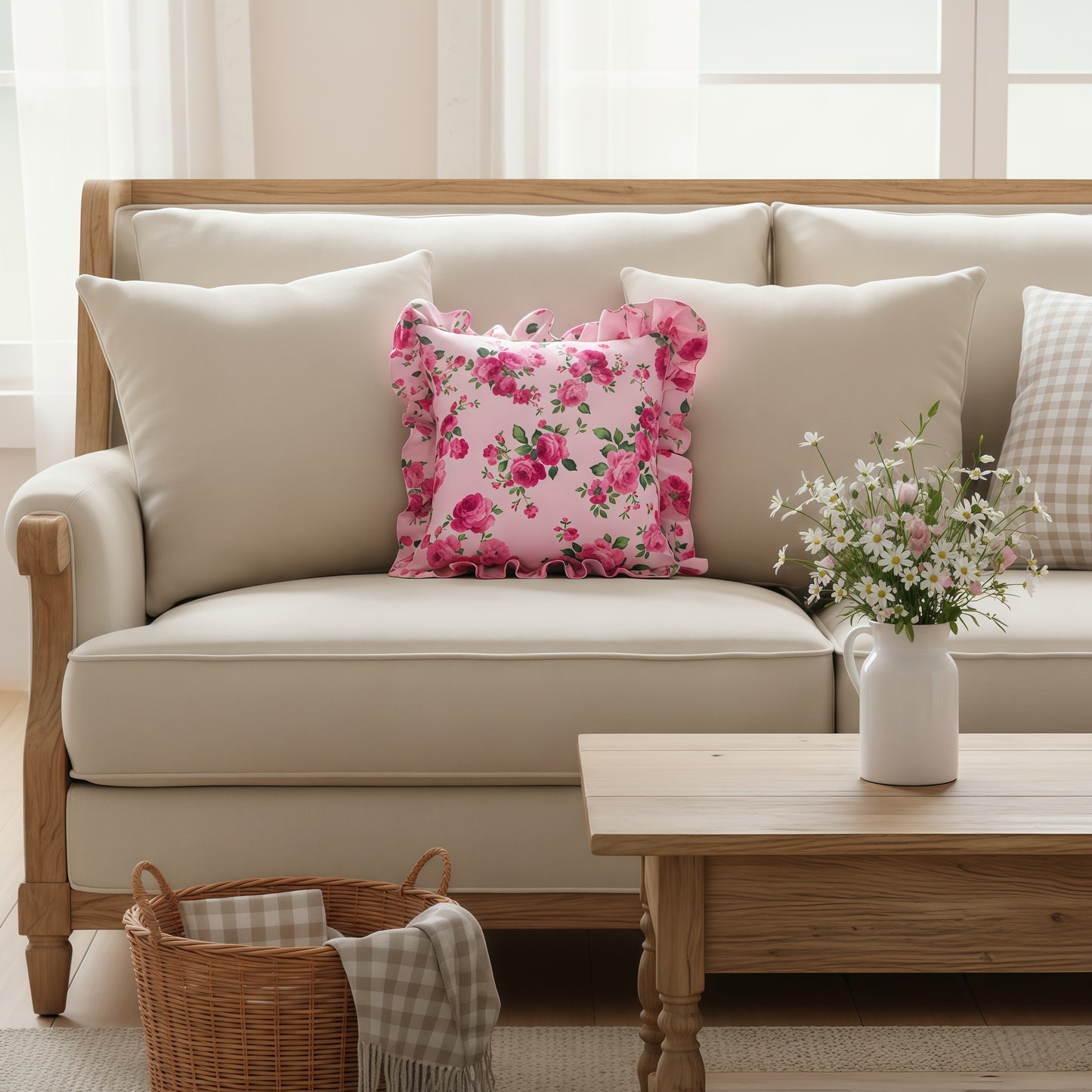 خددية فلوري زهرية بحشوة وكشكش