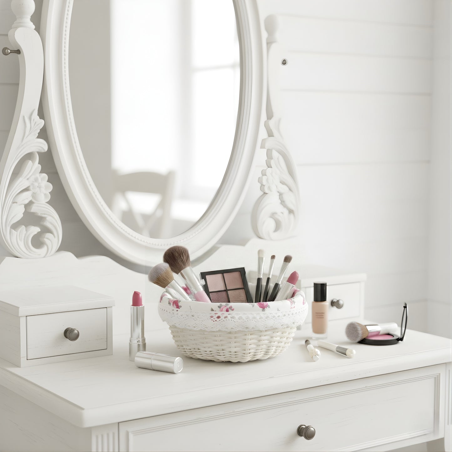 Cottage Round Wicker Basket