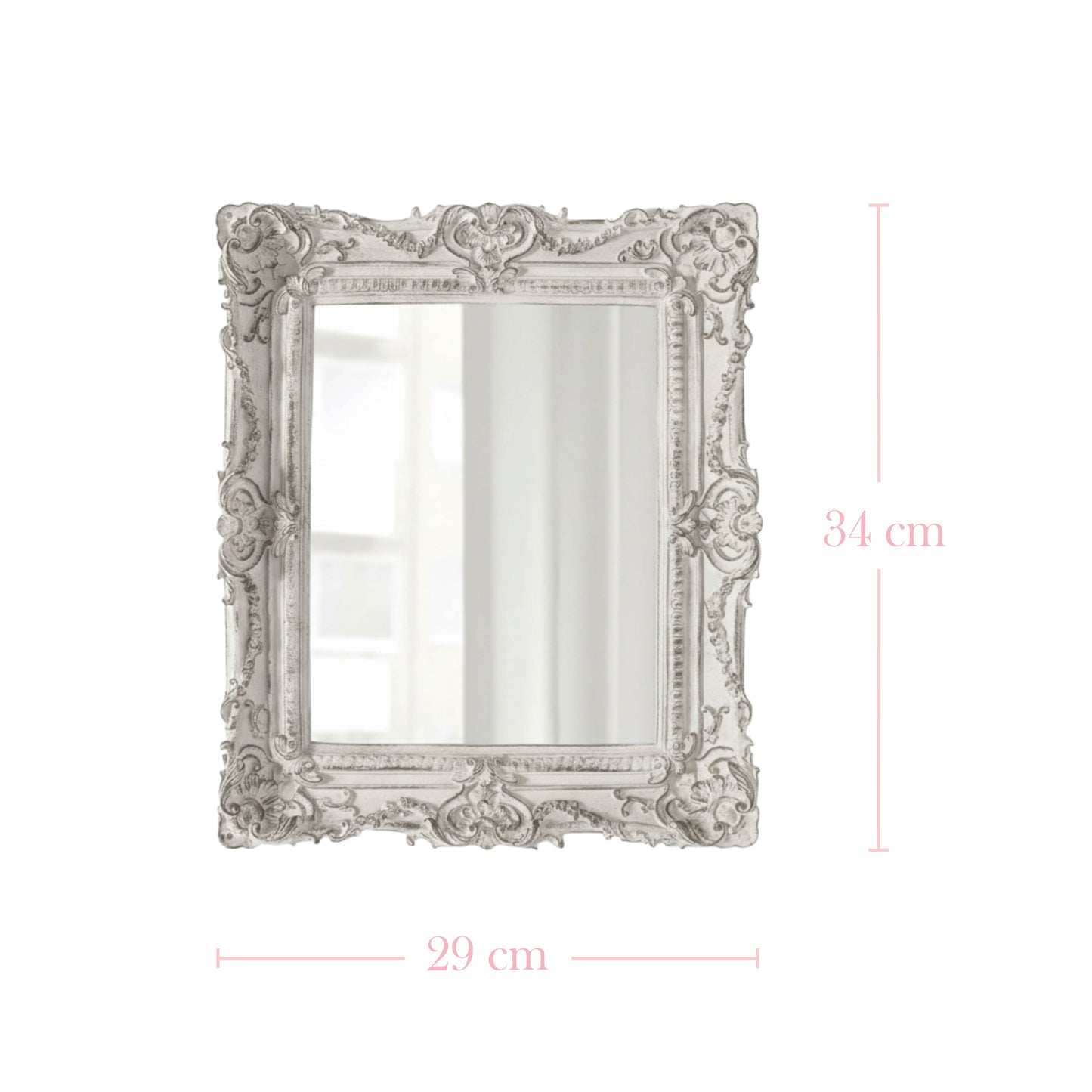 Pretty Shabby Wall Mirror – Rectangular Vintage