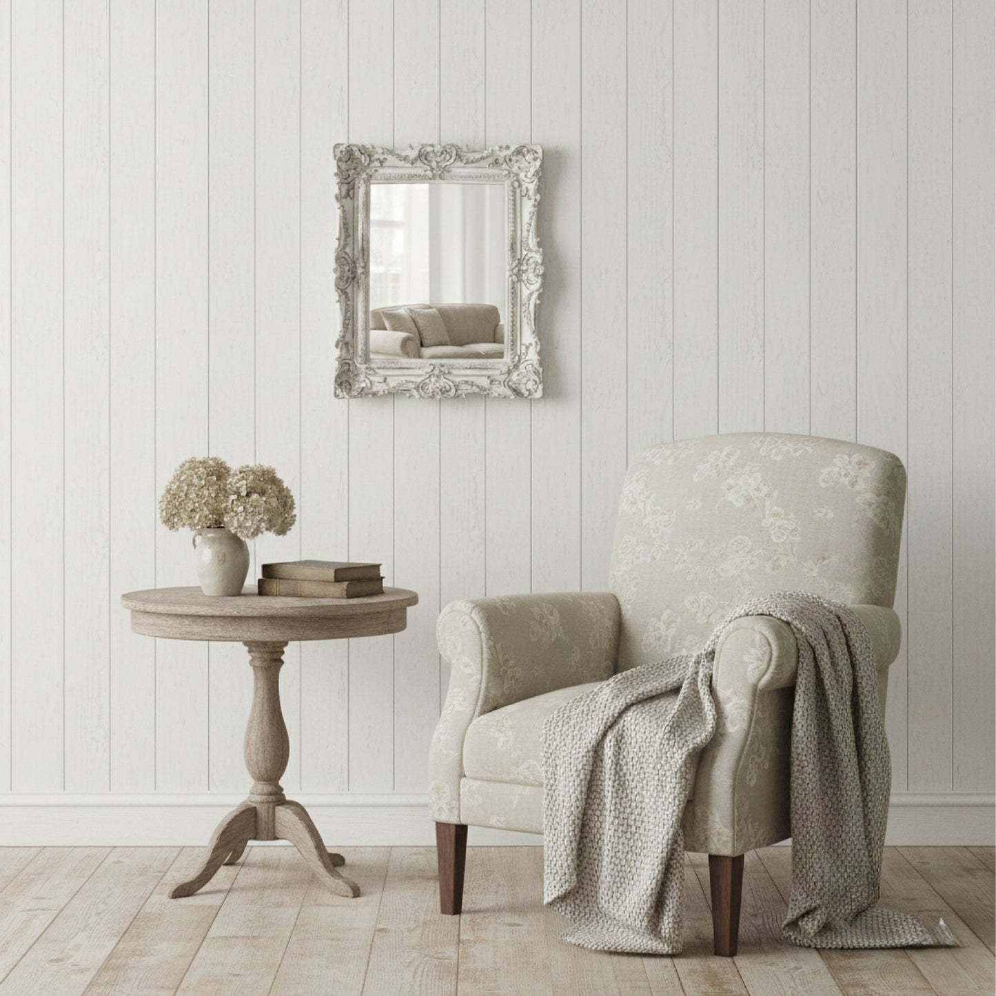 Pretty Shabby Wall Mirror – Rectangular Vintage