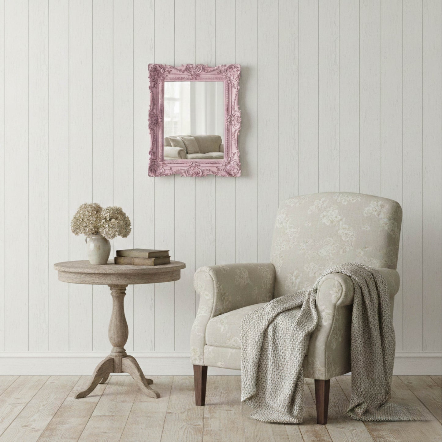 Pretty Shabby Wall Mirror – Rectangular Vintage