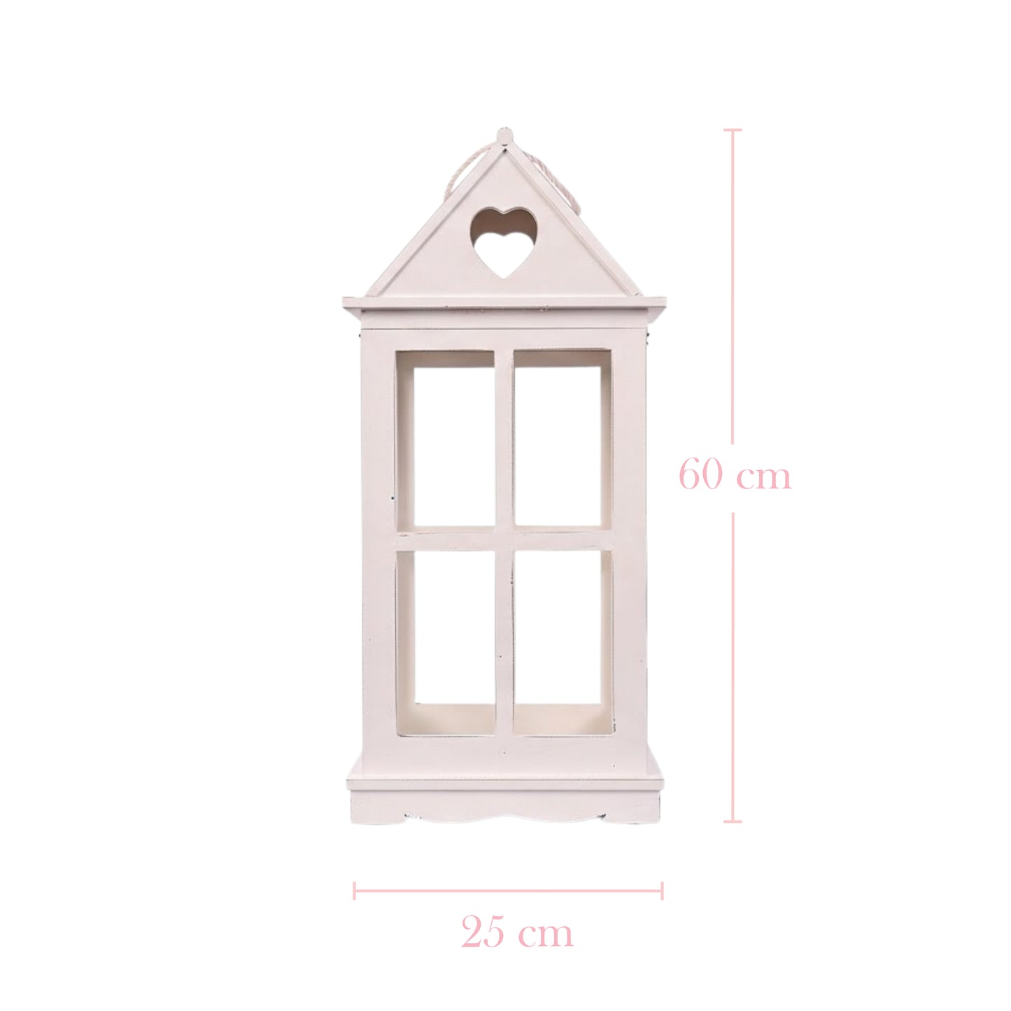 فانوس خشبي ريفي بقلوب محفورة