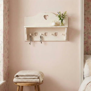 Shabby Chic Heart Cut-Out Wall Shelf