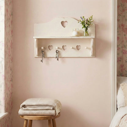 Shabby Chic Heart Cut-Out Wall Shelf