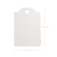 White cutting board with dimensions on a white background