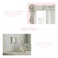 Collage showing an antique white distressed resin mirror on a whitewashed wood wall with candles and cotton stems.