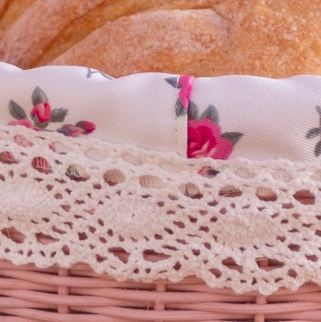 Farmhouse Wicker Basket – Round with Handles