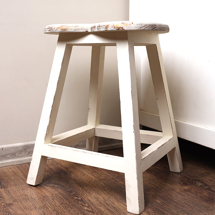 country heart-shaped wooden stool