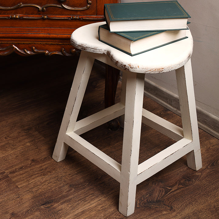 country heart-shaped wooden stool