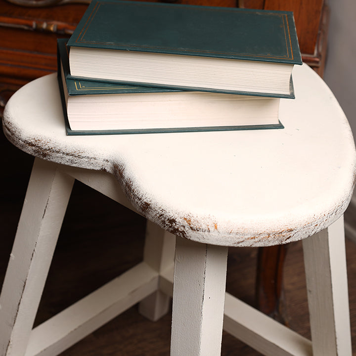 country heart-shaped wooden stool