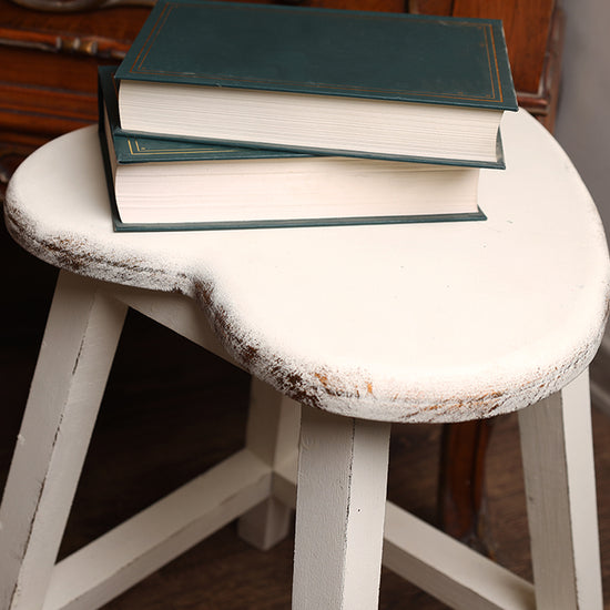 country heart-shaped wooden stool