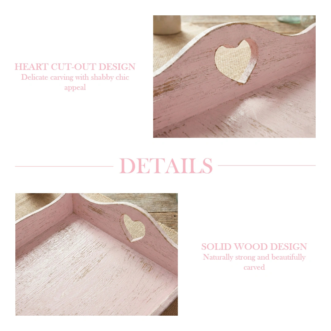 Country Heart Cut-Out Tray with heart cut-out design on white background