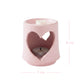 Country Heart Cut-Out Wax Melter pale pink with dimensions displayed on white background