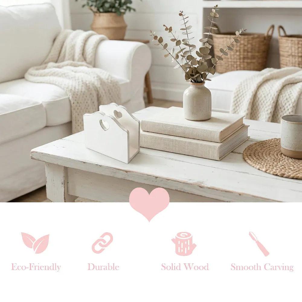 Cozy living room with a white sofa, wooden coffee table, and decorative items.