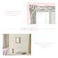 Product details graphic showing a close-up of a distressed mirror frame and a small rectangular mirror on a white wall.