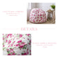 Fleur Bean Bag floral patterned chair with feature text in room setting