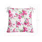 Fleur Chair Cushion floral pattern pink roses dimensions on white background