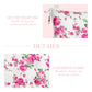 Fleur Chair Cushion floral pink roses design with secure chair ties gabardine fabric details white background