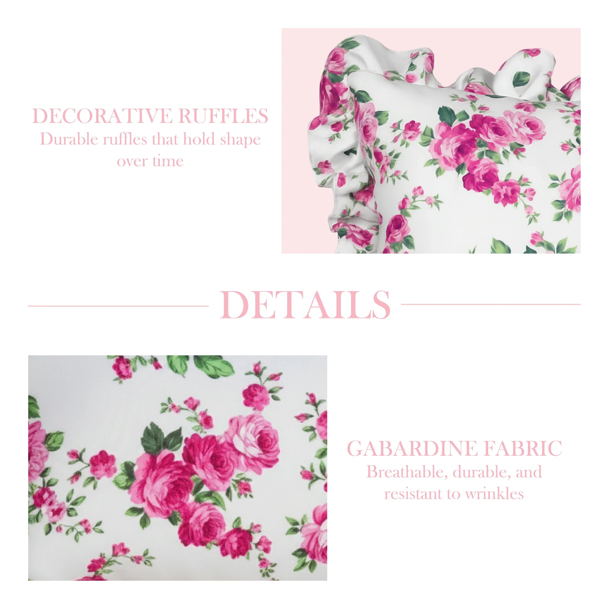 Decorative antique white pillow with floral pattern on a white background