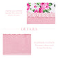 Fleur face towel pink fabric with floral lace trim details on white background